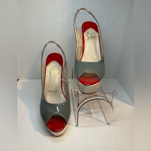 Christian Louboutin Tricolor patent Leather Lady peep toe Plataform sandals